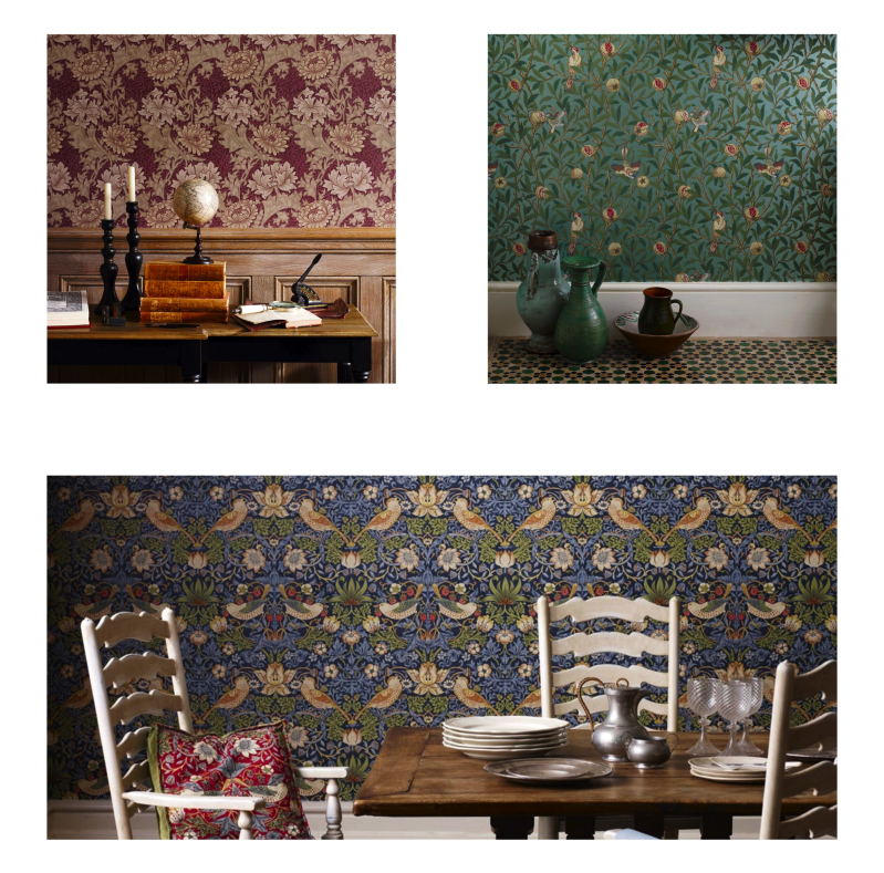 bold victorian vintage retro themed wallpaper for wall interior ideas by HONPO wall covering Singapore
