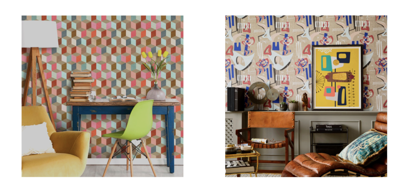 Retro vintage style interior by HONPO Wall covering Singapore