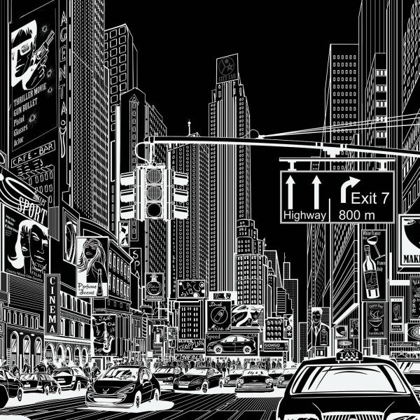 CARTOON CITY, BLACK