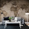 World Map, Brown