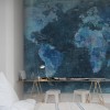  World Map, Blue