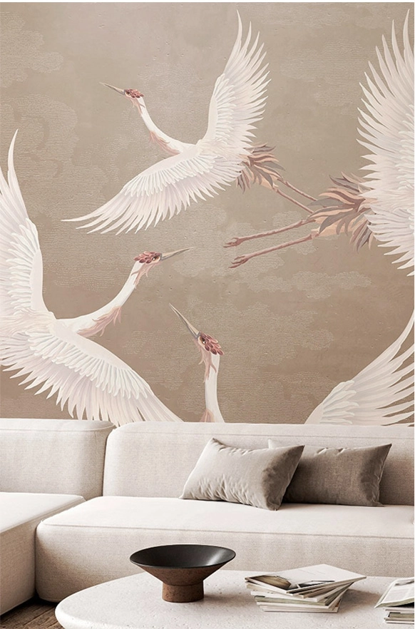 animal art wallpaper for living room