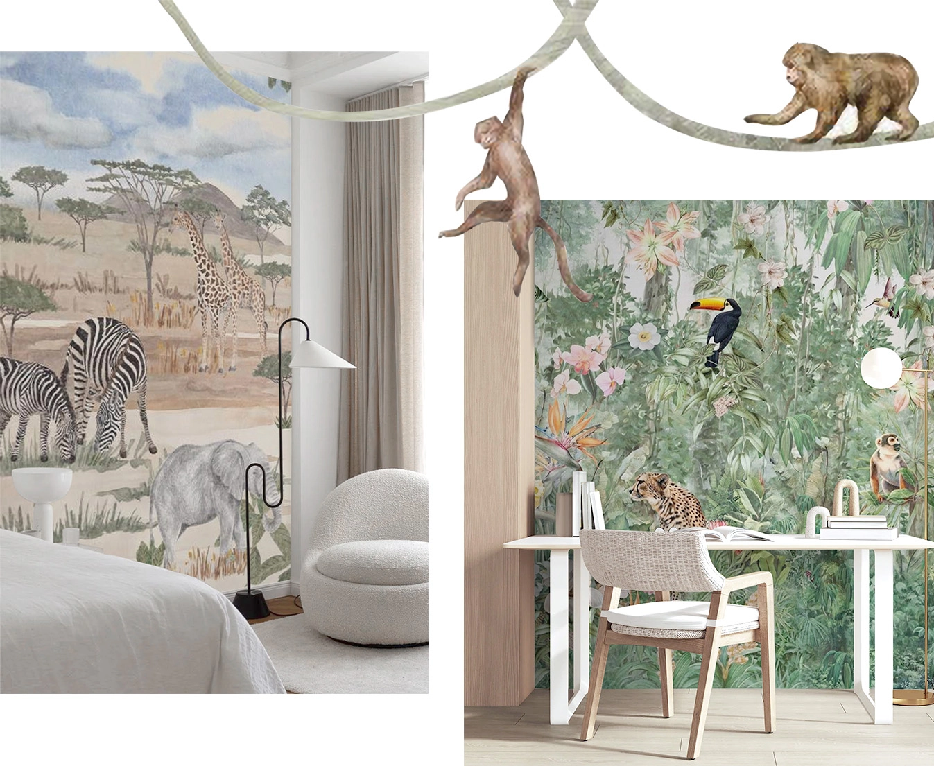 safari wall design for kids room