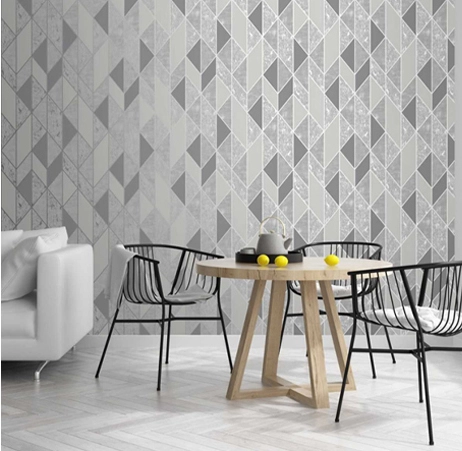 geometric wallpaper for dining room