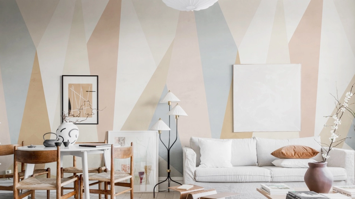 geometric wall design with Honpo