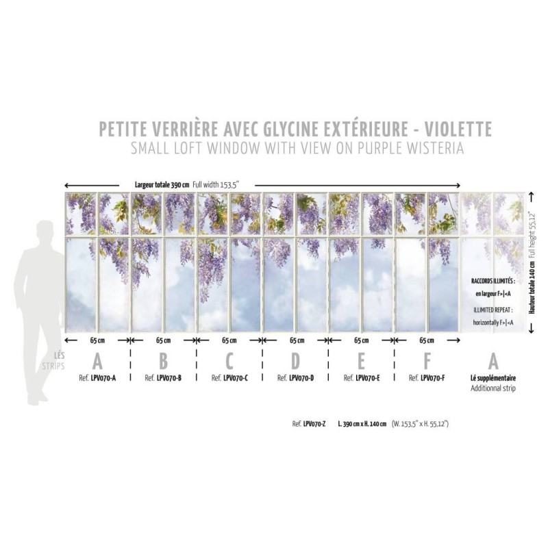 KOZIEL | Small loft window with view on purple wisteria | LPV070-X