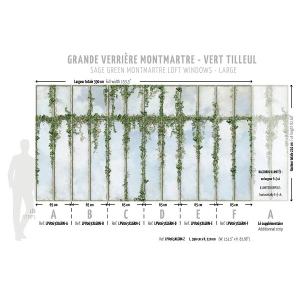 KOZIEL | Montmartre loft windows - Large | LPV063XLGRN-X