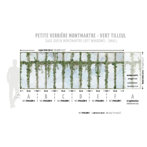 KOZIEL | Montmartre loft windows - small | LPV063GRN-X