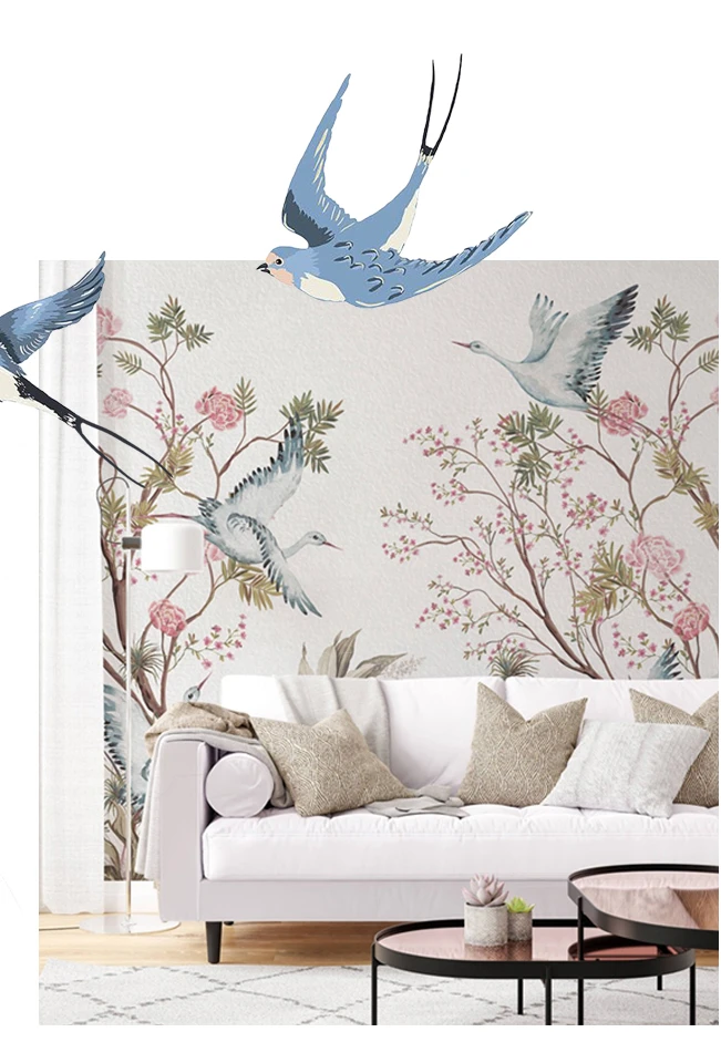 flower wall mural for living room