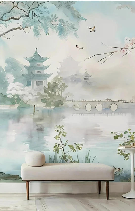 calm tones wall mural