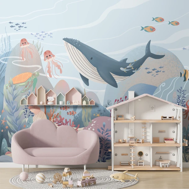 underwater wallcoverings for the playground area