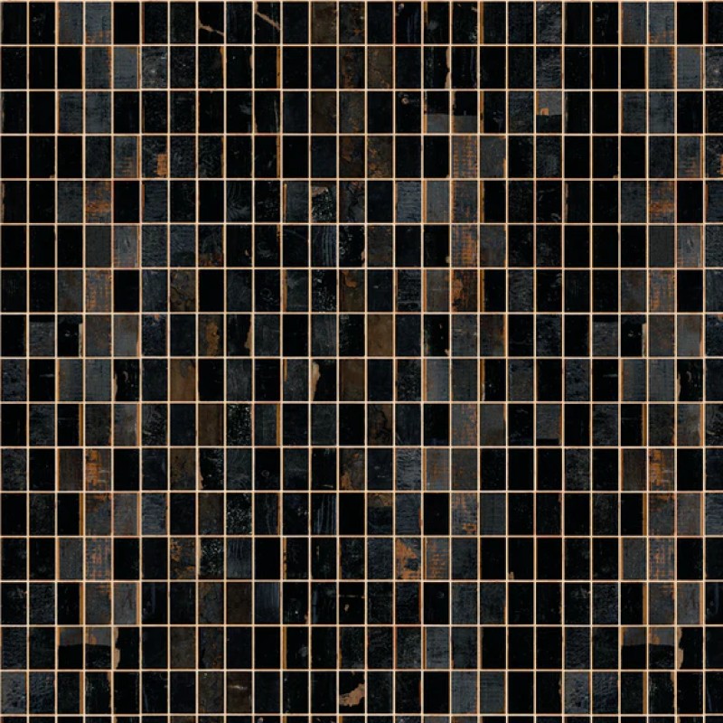 NLXL | PHE - 25 Waste Tiles Black Wallpaper by Piet Hein Eek