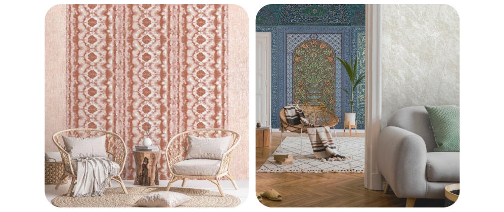 Wallcoverings that features eccentric and oriental cultural styles are getting popular