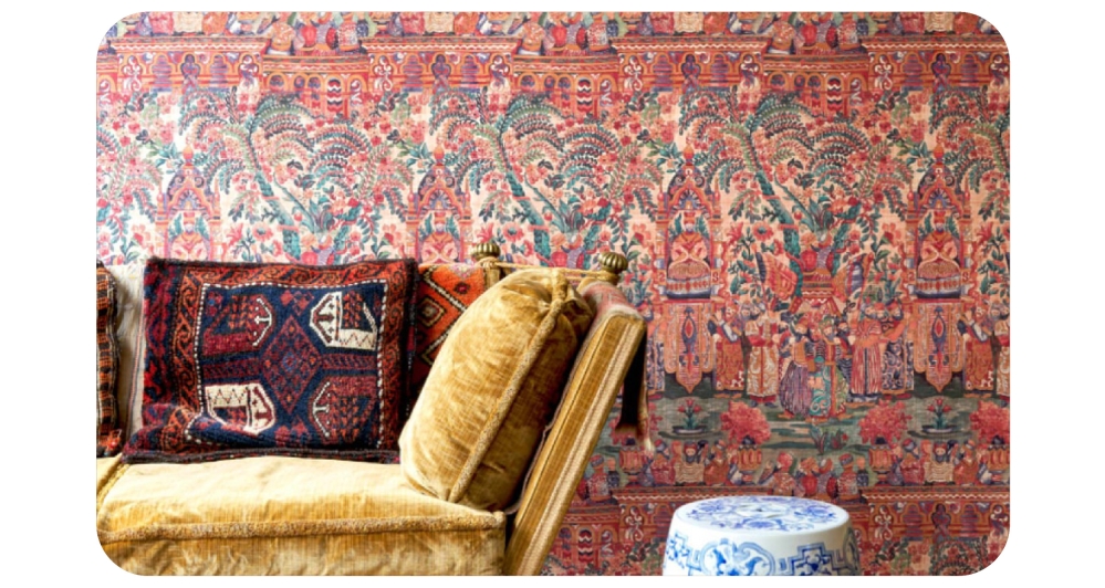 Wallcoverings that features eccentric and oriental cultural styles are getting popular